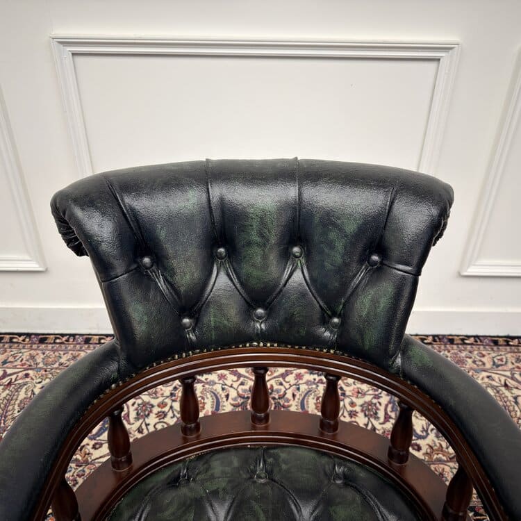 chesterfield bureaustoel captain chair groen