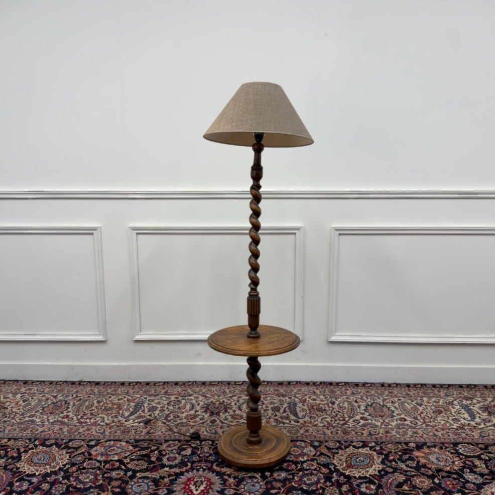 antieke engelse barley twist vloerlamp